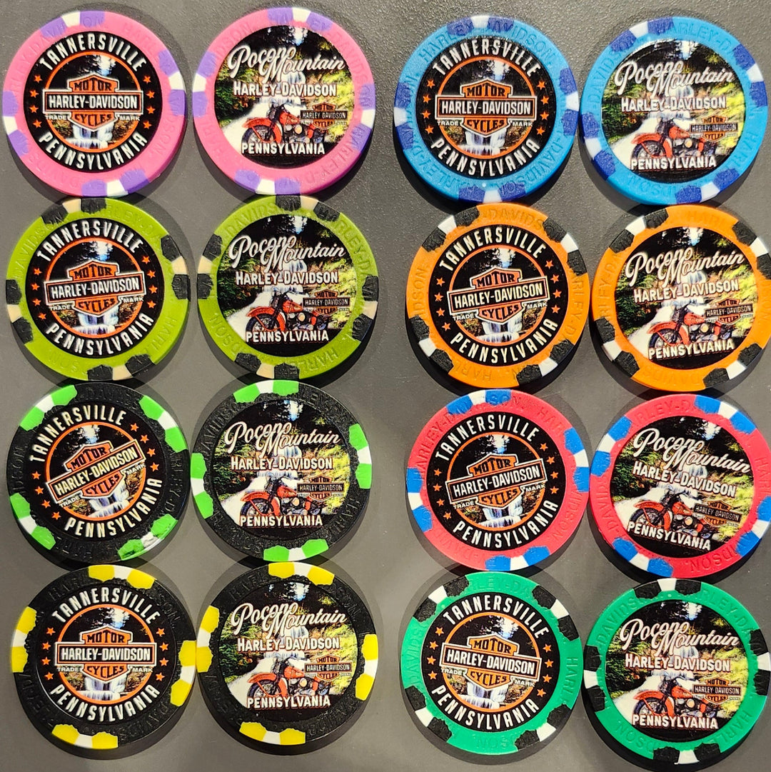 Pocono Mountain Harley-Davidson Waterfall Poker Chip
