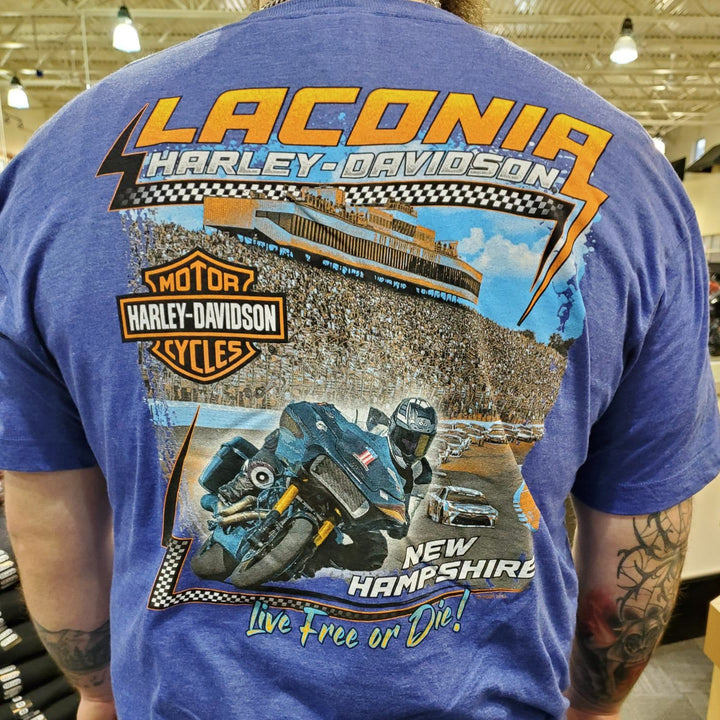 Laconia Motor Speedway T-Shirt Heather Royal Blue