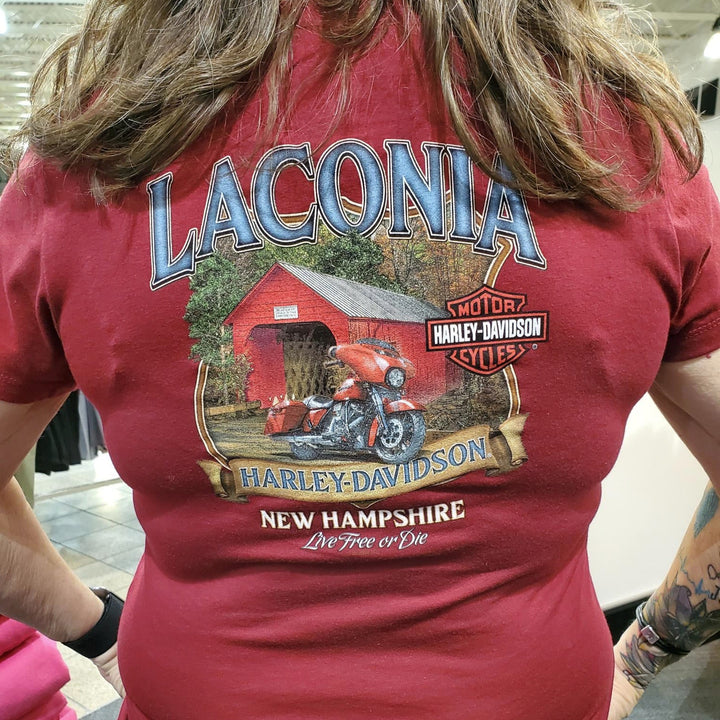 Laconia Covered Bridge Women's T-Shirt Red