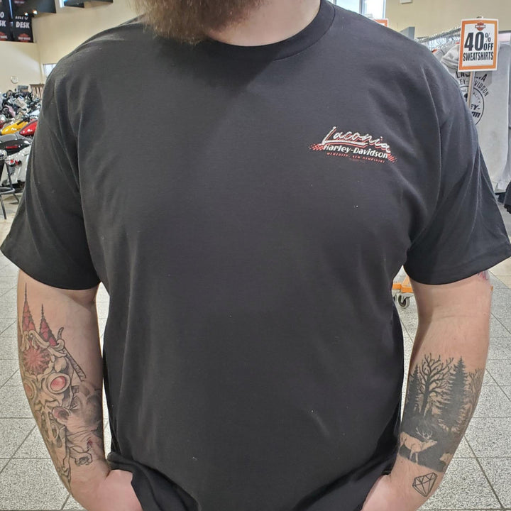 Laconia Motorcycle Week '25 Racer #1 T-Shirt Black