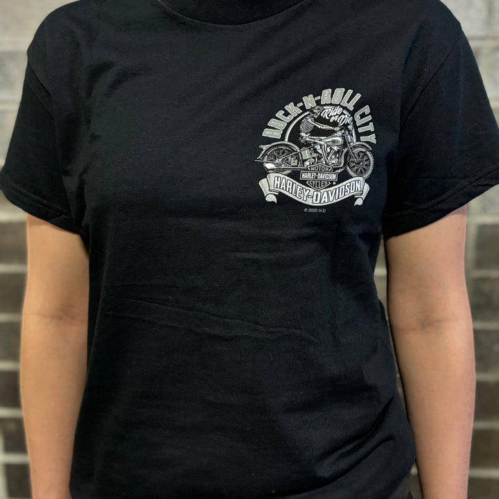 Rock-N-Roll City Wrench Skull Short Sleeve T-Shirt Black