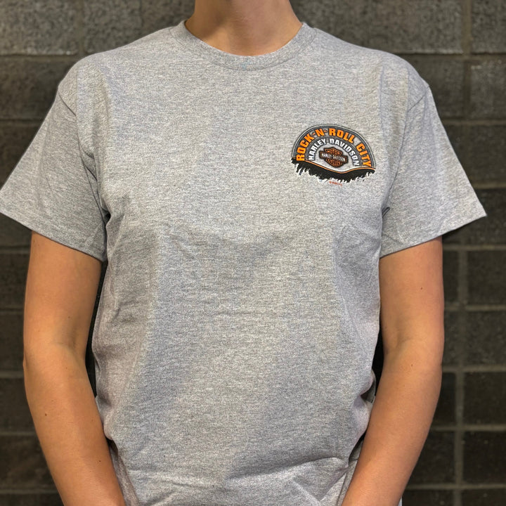Rock-N-Roll City Skyline Short Sleeve T-Shirt Heather Grey