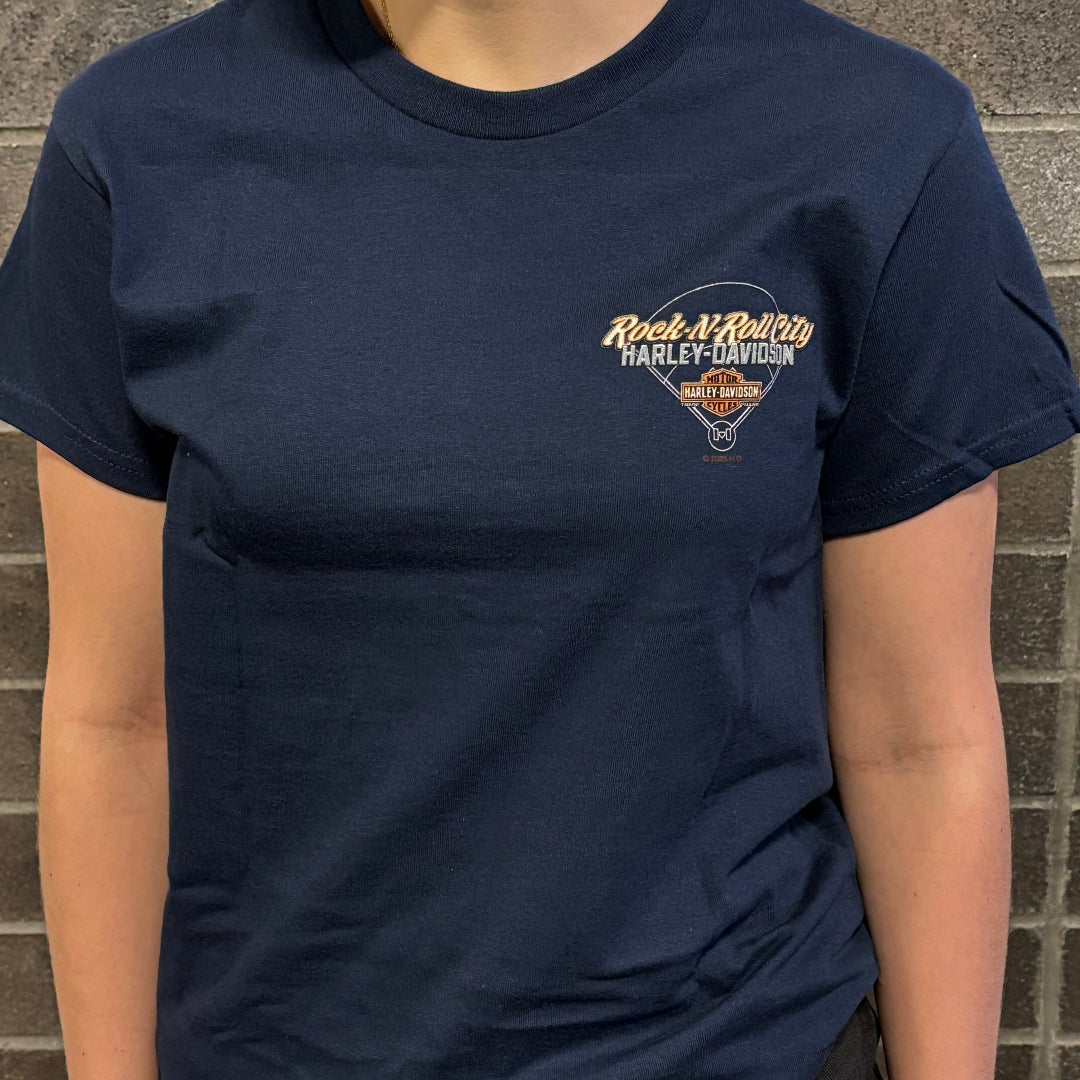 Rock-N-Roll City Stadium Short Sleeve T-Shirt Navy