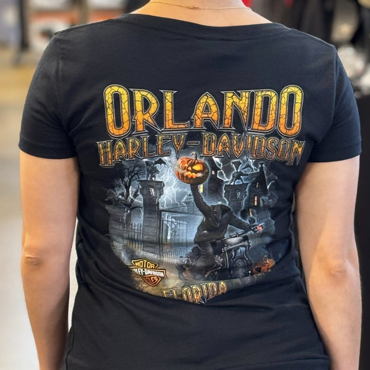 Orlando Halloween '24 Women's V-Neck T-Shirt Black