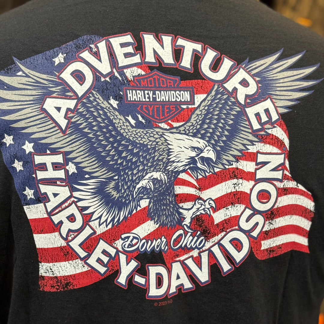 Adventure Patriotic Eagle T-Shirt Black