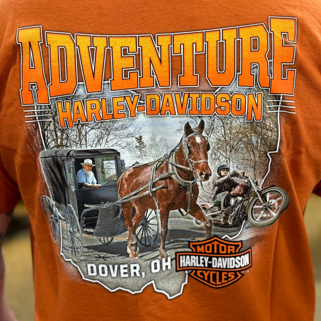 Adventure Amish Carriage T-Shirt Texas Orange