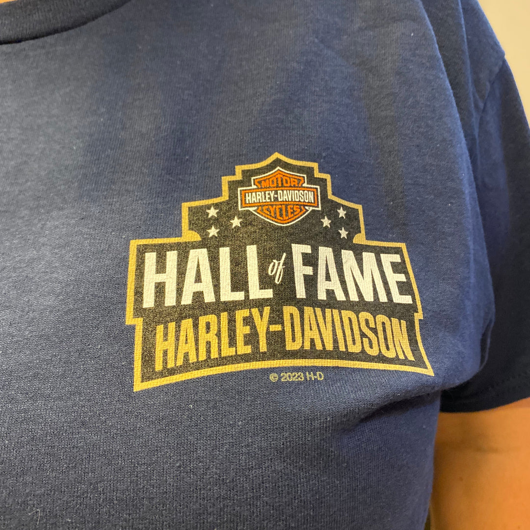 Hall of Fame Golden Bike T-Shirt Navy