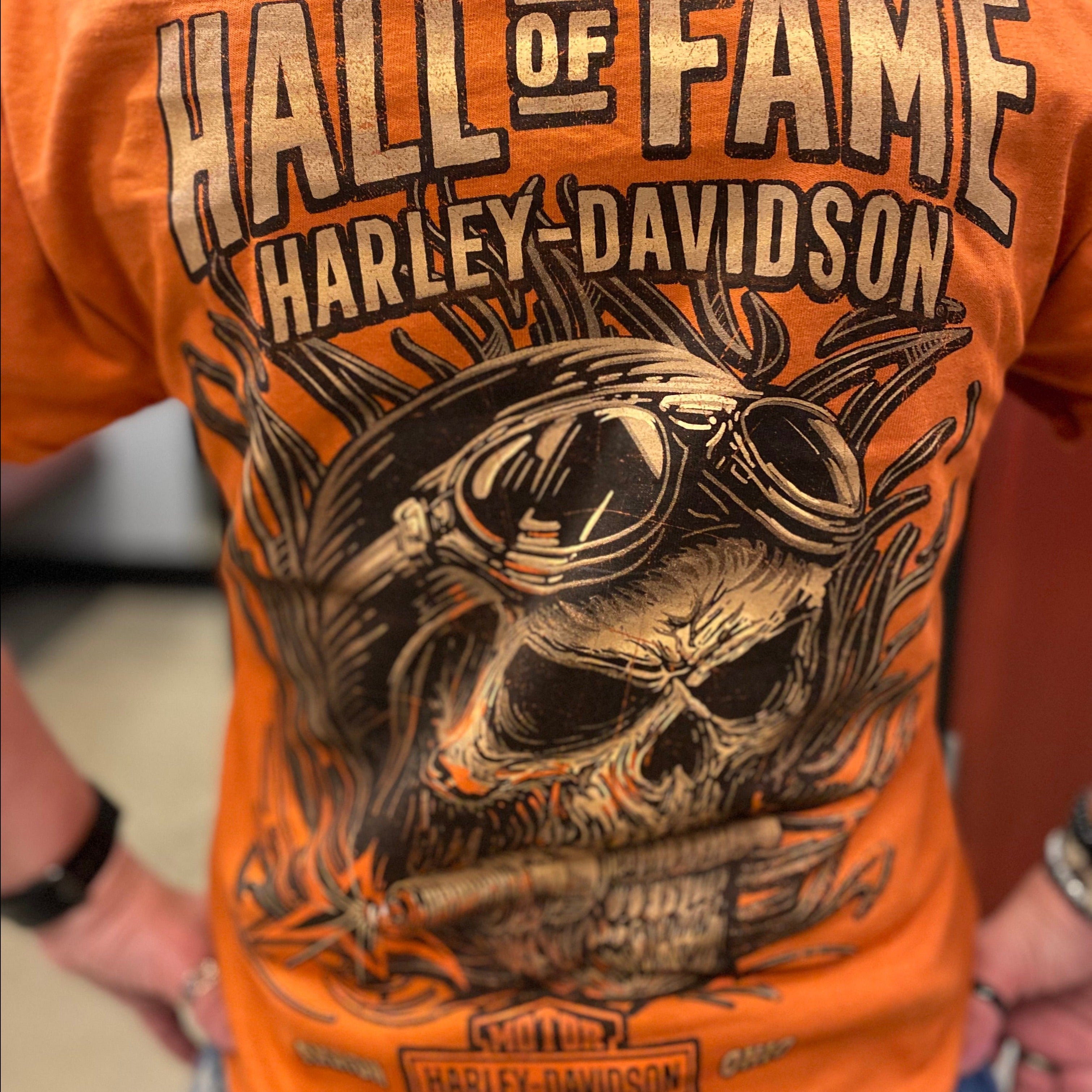 Hall of Fame Skull Spark T-Shirt Texas Orange