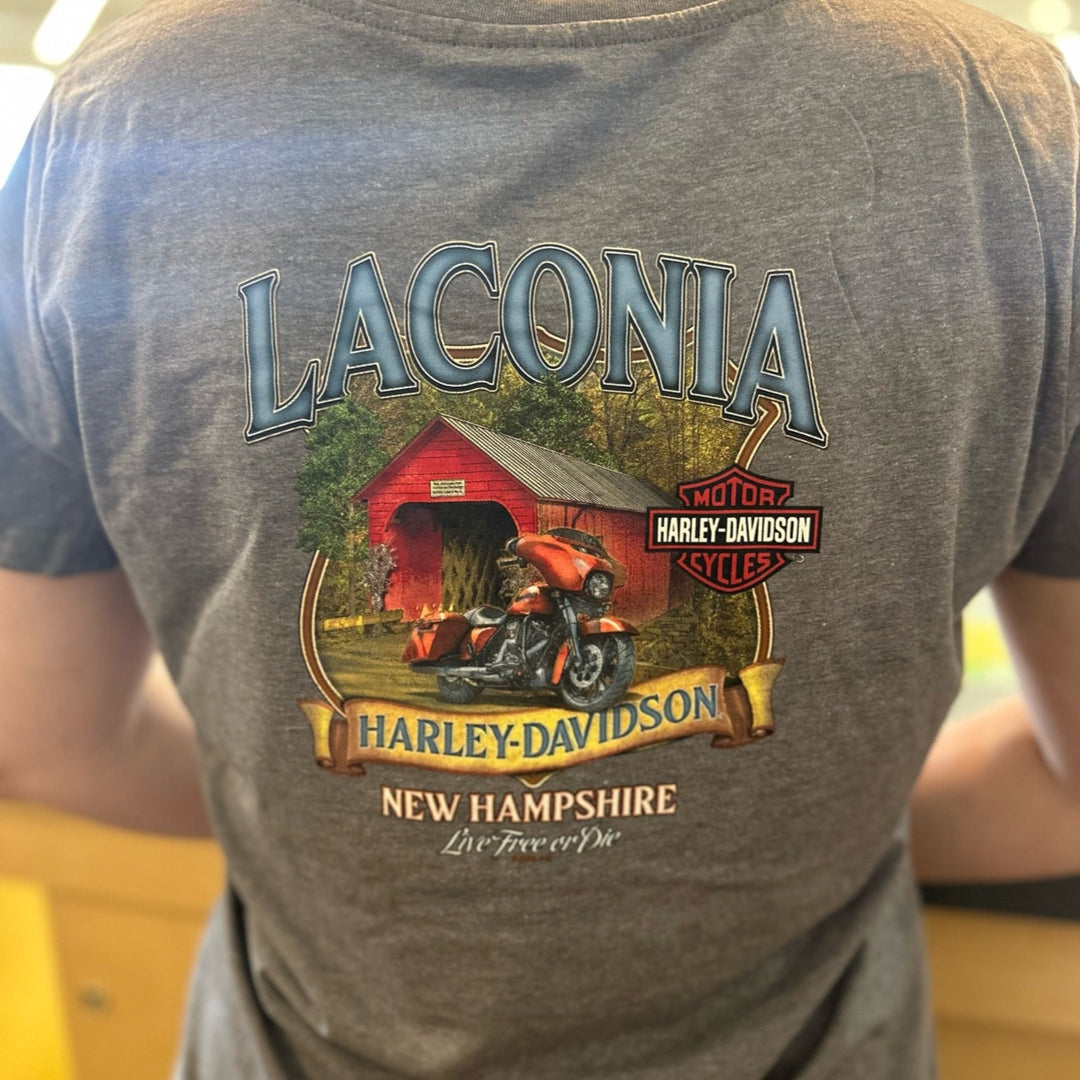 Laconia Covered Bridge Women's T-Shirt Charcoal