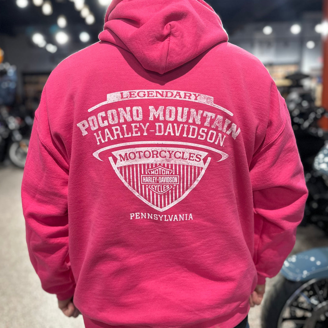 Pocono Mountain Pullover Hoodie Heliconia Pink