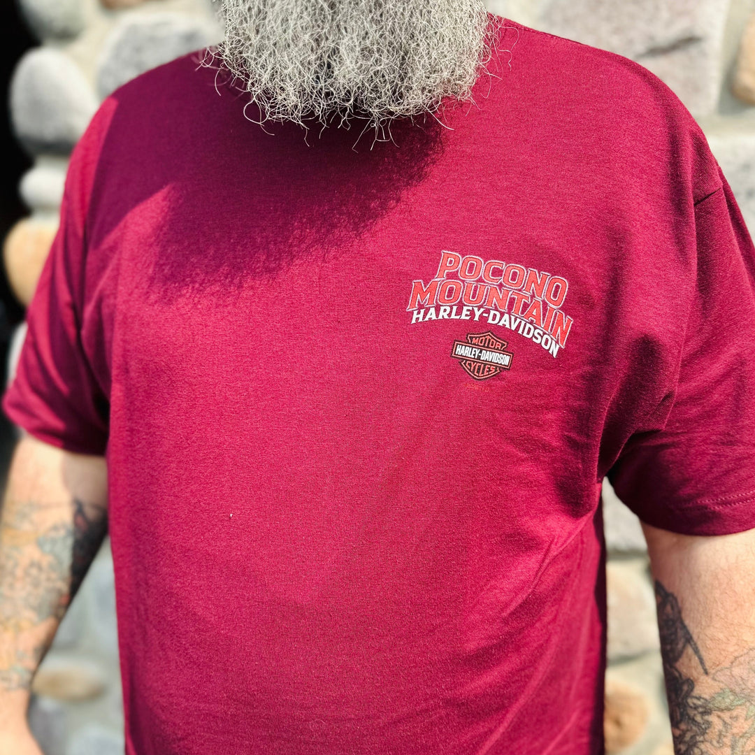 Pocono Mountain Covered Bridge T-Shirt Burgundy
