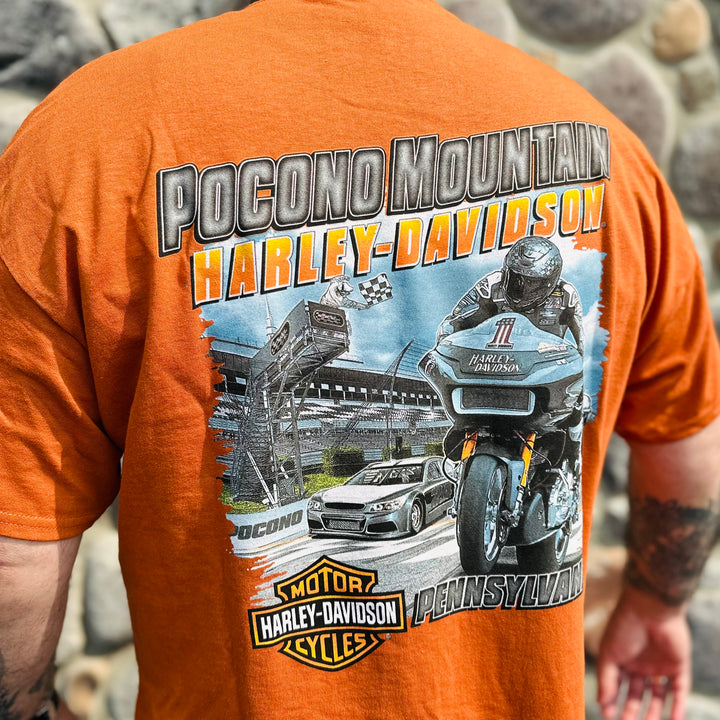 Pocono Mountain Raceway T-Shirt Texas Orange