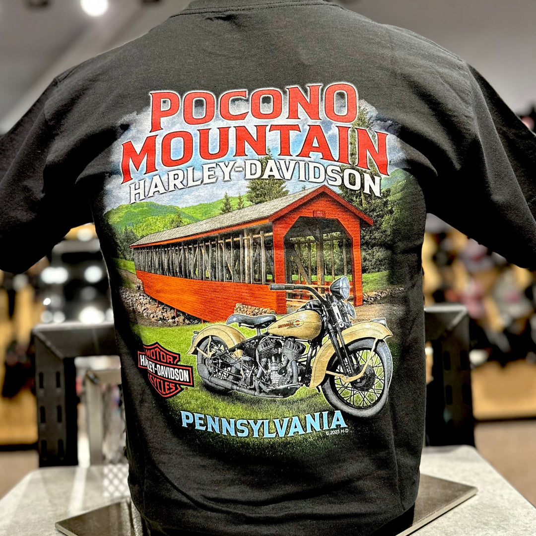 Pocono Mountain Covered Bridge T-Shirt Black