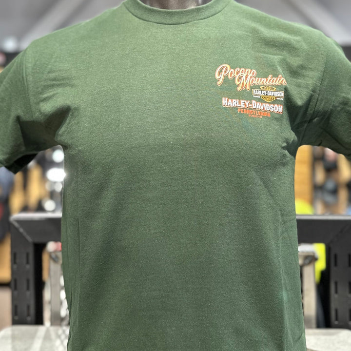 Pocono Mountain Waterfall T-Shirt Forest Green