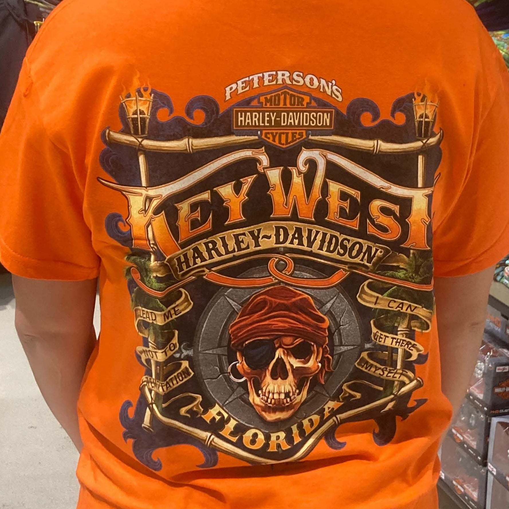 Orange harley davidson shirt vintage top