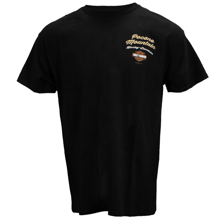 Pocono Mountain Waving Flag T-Shirt Black