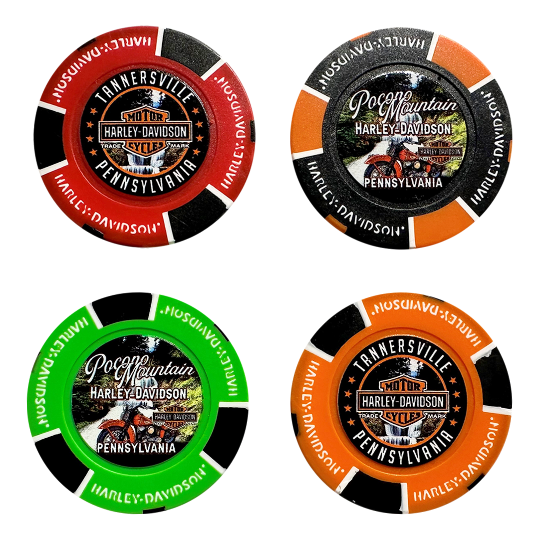 Pocono Mountain Harley-Davidson Waterfall Poker Chip