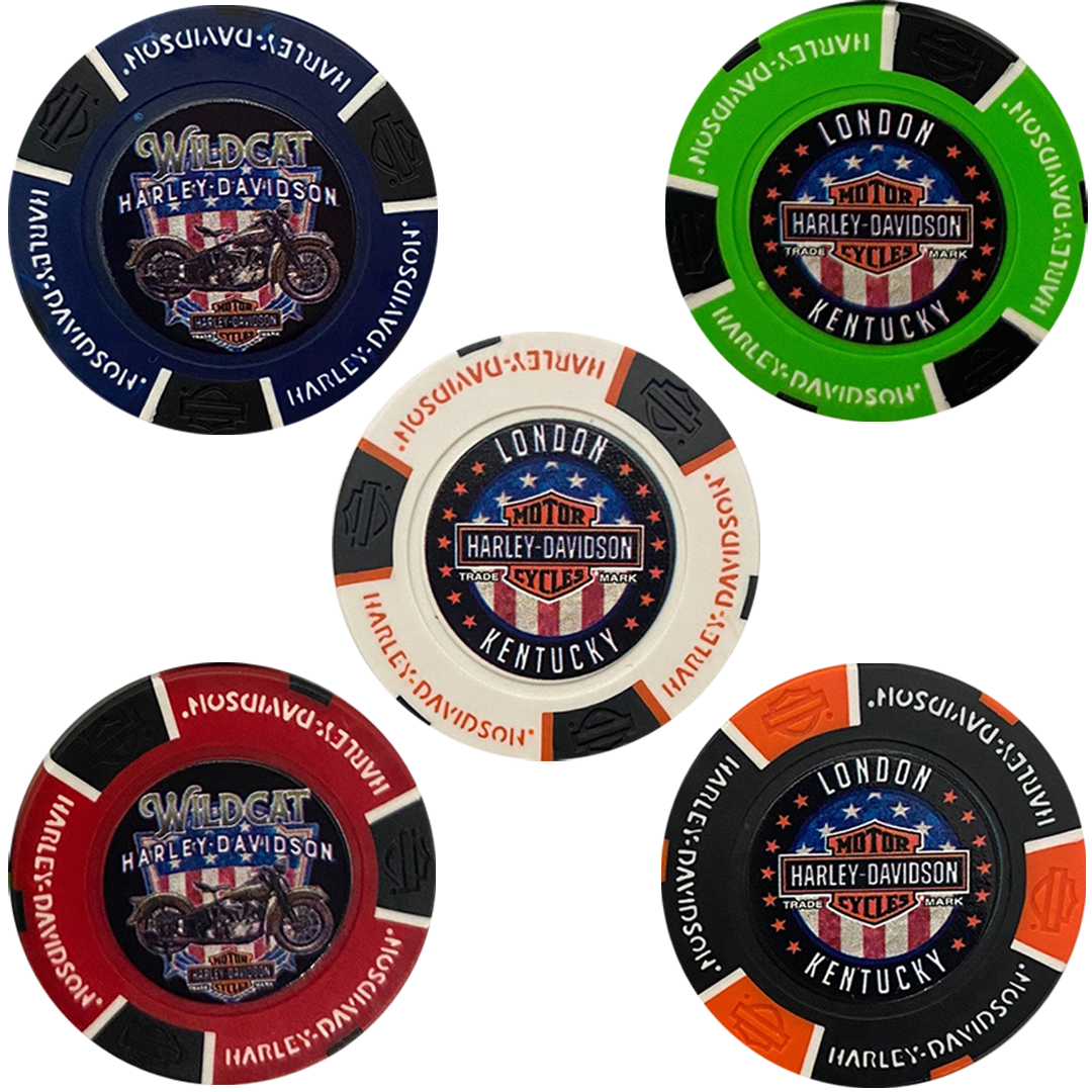 Wildcat Harley-Davidson Patriotic Poker Chip