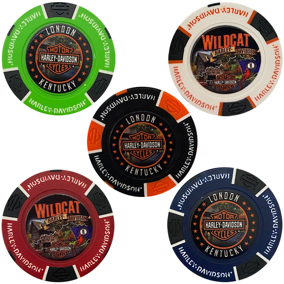 Wildcat Harley-Davidson State Collage Poker Chip