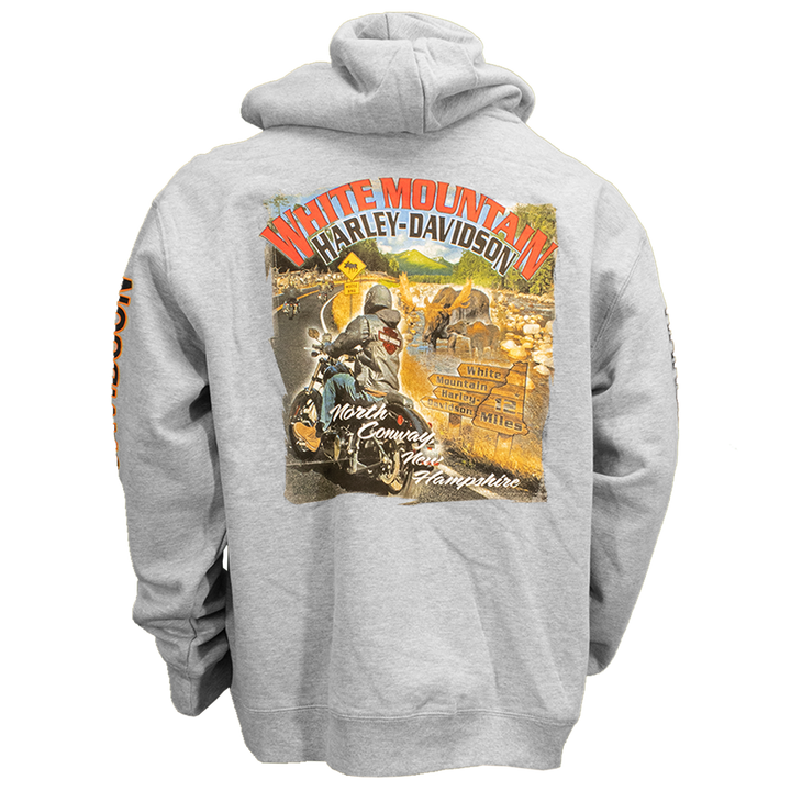 White Mountain Moose Crossing Pullover Hoodie Gray