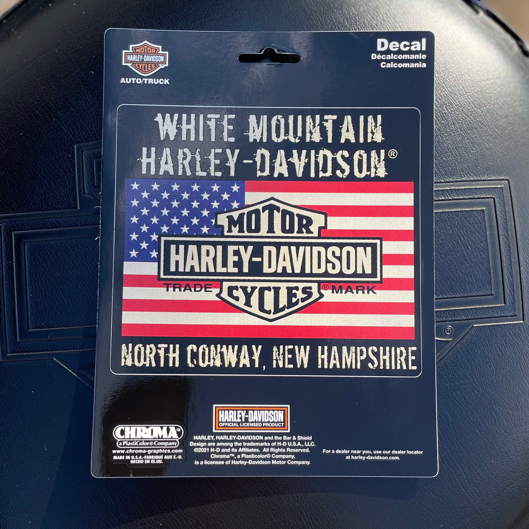 White Mountain HD American Flag Decal 6x8